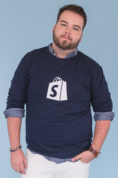 Shopify Crew Neck Navy Bold